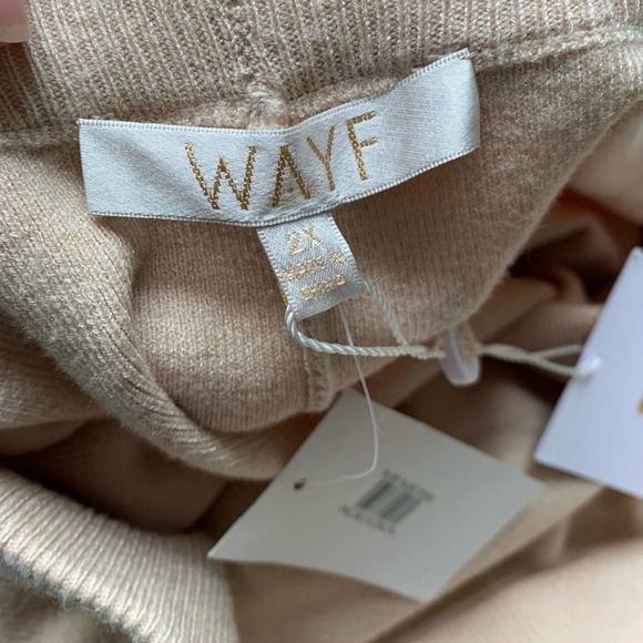 NWT WAYF Ribbed Knit Pull on Pants. Beige/ Cream. Size 2X - Picture 3 of 4